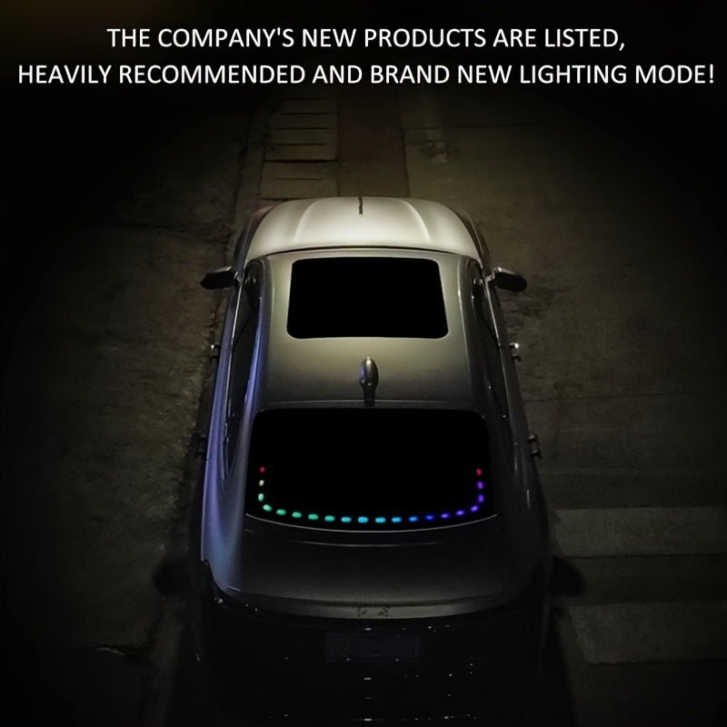 APP Remote Control Dual Control Car Atmosphere Lamp Interior Car Led Lights With Remote Music Sync Color Change RGB Rear Window Car Lighting Chasing Snake Streamer Rhythm Led Lamp With Car Charger 12V