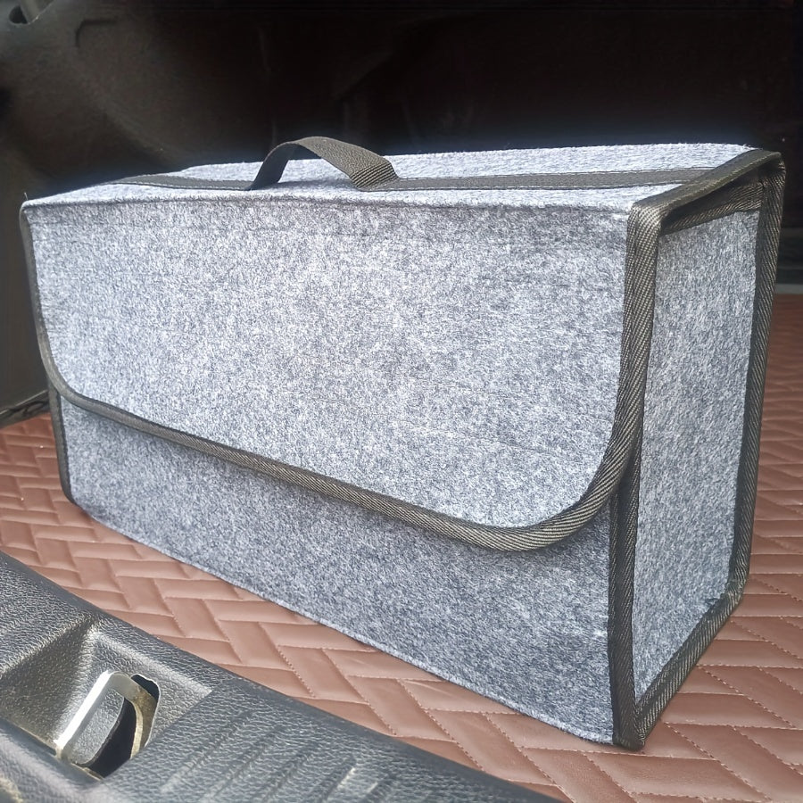 1pc Car Storage Box - Portable, Foldable Car Trunk Organizer, Felt Cloth Storage Box - For Car Interior Organization - Suitable for All Car Models - Perfect Gift for Drivers