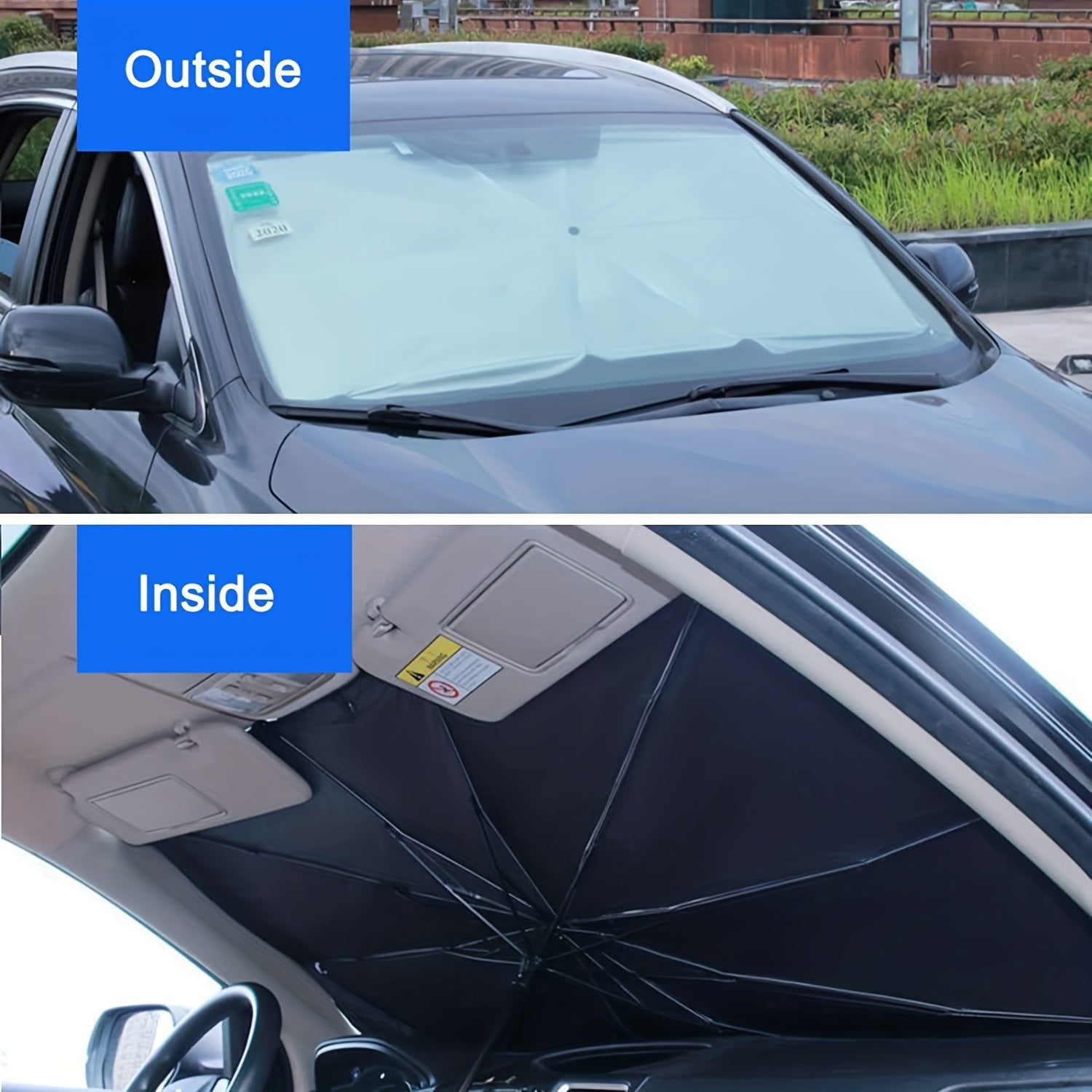 Automobile Windshield Sunshade-foldable Automobile Umbrella Sunshade, Anti-ultraviolet Car Front Window (heat Protection) Windshield Cover Card