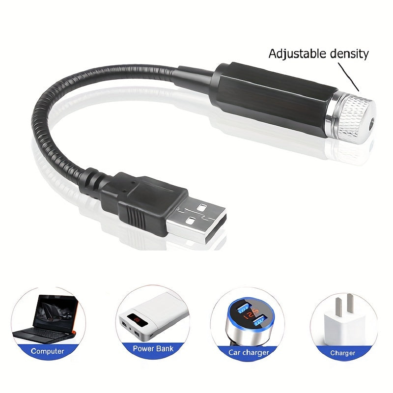 1pc Star Projector Night Light, USB Car Roof Atmosphere Lights, Portable Adjustable Romantic Interior Car Lights, Portable USB Night Light Decorations For Car, Ceiling, Bedroom