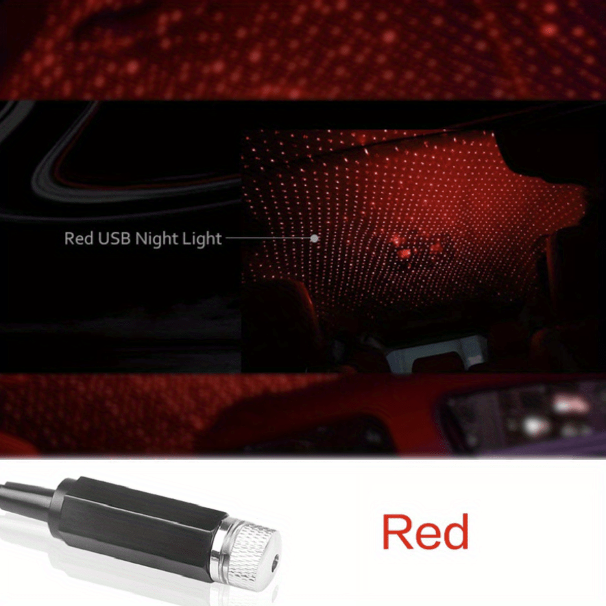 1pc Star Projector Night Light, USB Car Roof Atmosphere Lights, Portable Adjustable Romantic Interior Car Lights, Portable USB Night Light Decorations For Car, Ceiling, Bedroom