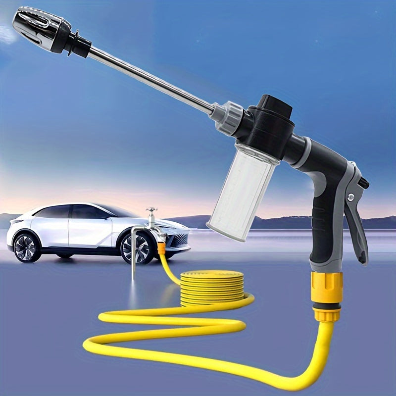 1pc High-Pressure Car Wash Water Gun, Durable Plastic, Garden Hose Nozzle, Multi-Functional Watering Tool, Powerful Cleaning for Cars & Gardens
