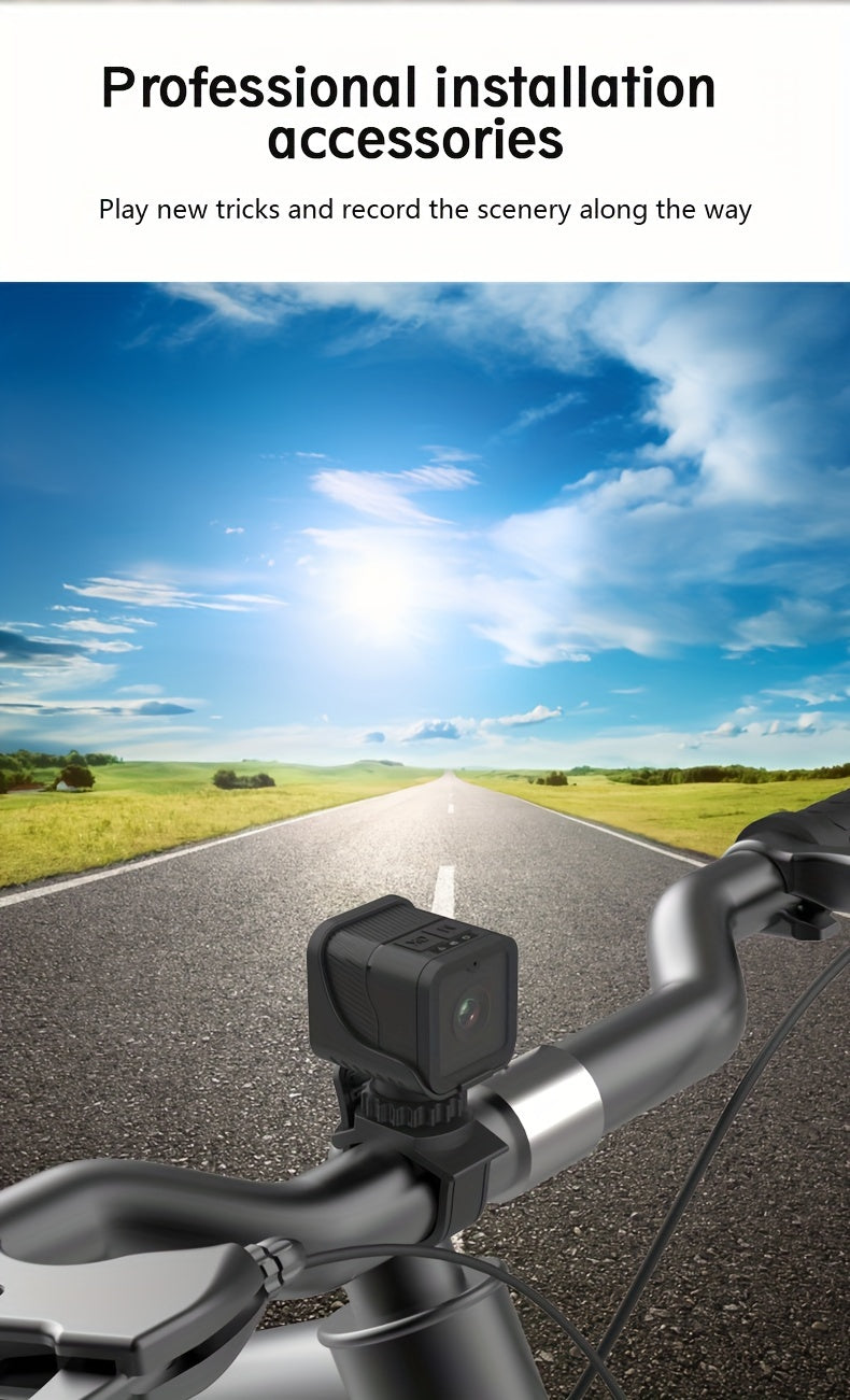 1080P HD Portable Camera with Hotspot Wifi, Motorcycle & Bicycle Dash Cam, Self-Adhesive Mount, Rechargeable Battery, App Control, Compact Design for Outdoor Sports & Cycling, Cycling Accessories, Sleek Gadget, Durable Constr