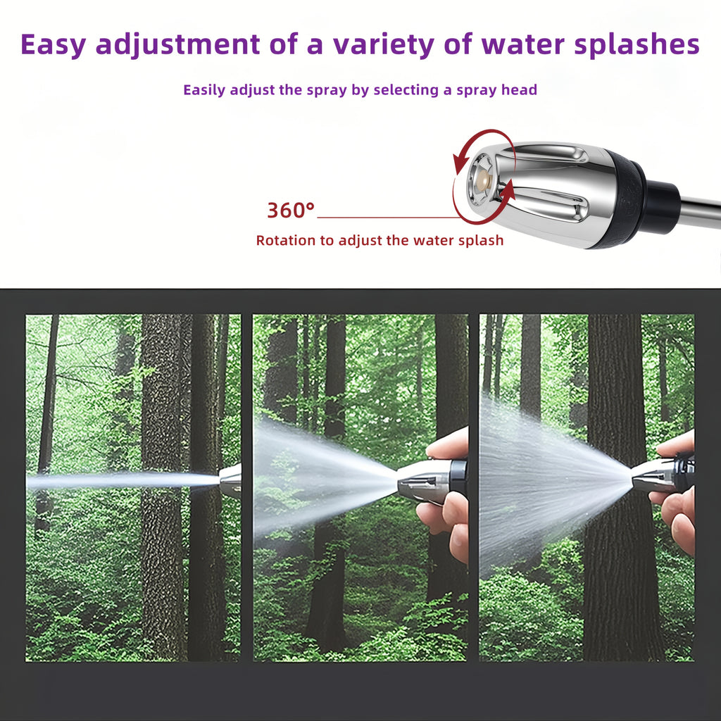 1pc Portable High-Pressure Hose Spray Gun with 3/4" and 1/2" Quick Connect Adapters, Adjustable Thick Rod Spray, Multi-Functional Garden Hose Nozzle for Car Washing and Pet Cleaning, Pet Washing Hose | Adjustable Spray Patter