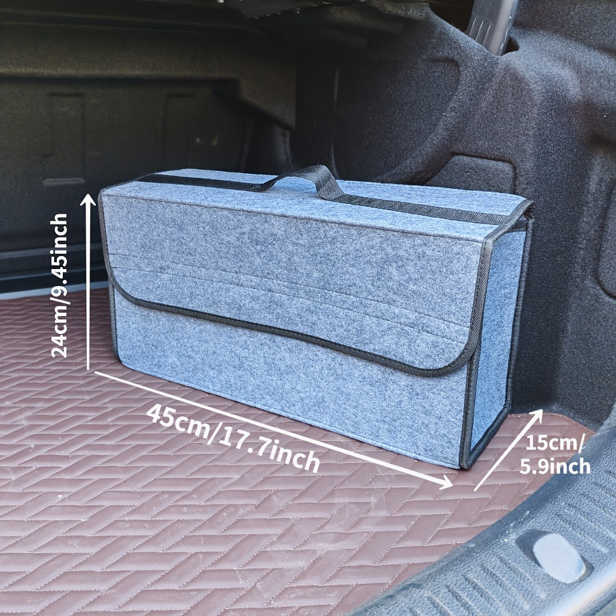 1pc Car Storage Box - Portable, Foldable Car Trunk Organizer, Felt Cloth Storage Box - For Car Interior Organization - Suitable for All Car Models - Perfect Gift for Drivers