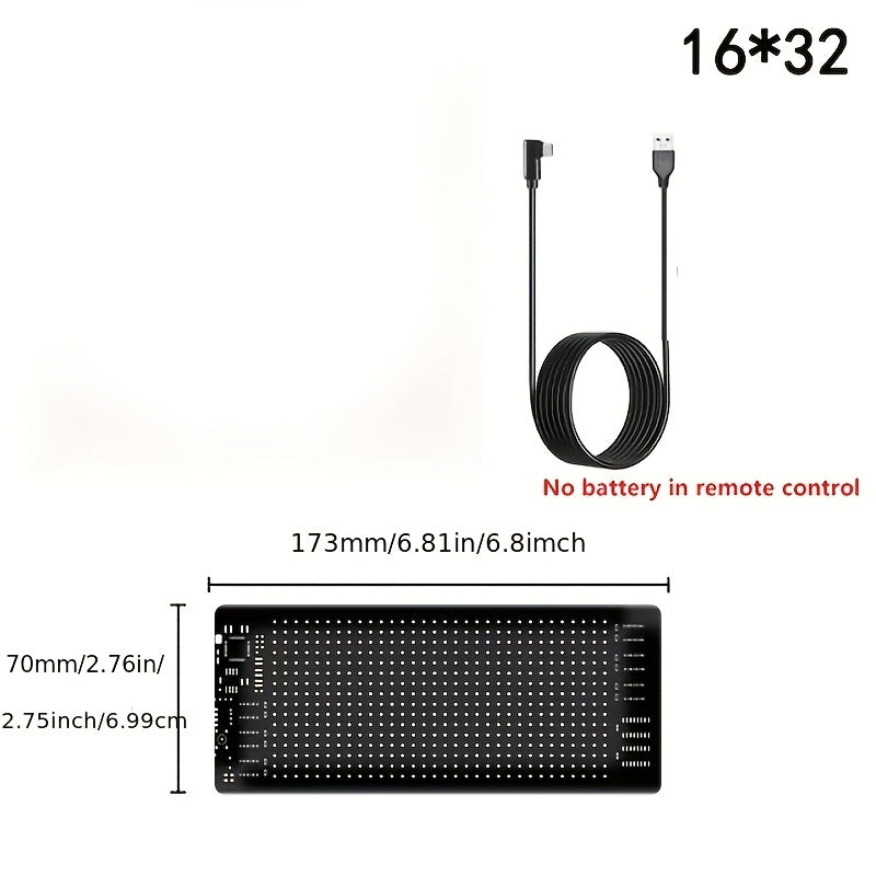 2pcs Multilingual Car LED Matrix Pixel Panel Scrolling Advertising 5V USB Remote Control Car Truck Devil's Eye Signs Light