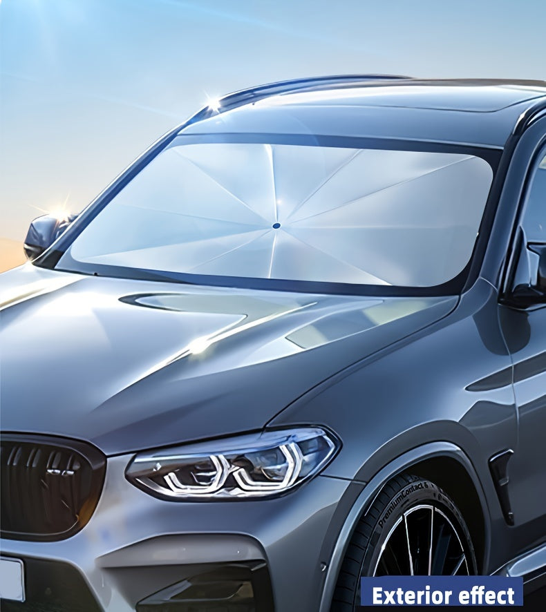Automobile Windshield Sunshade-Foldable Automobile Umbrella Sunshade, Anti-Ultraviolet Car Front Window (Heat Protection) Windshield Cover Card