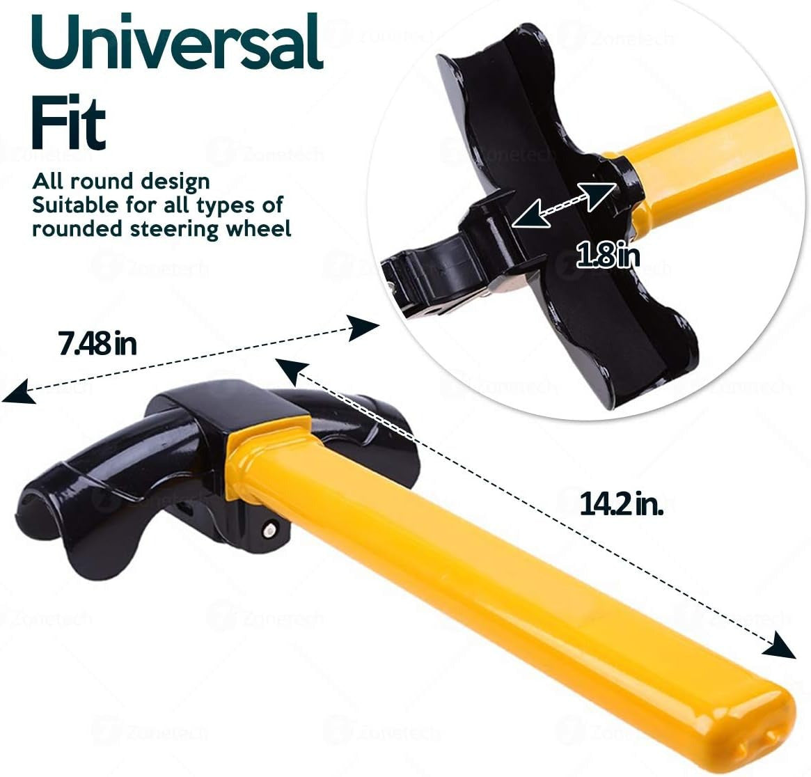 Zone Tech Car Steering Wheel Lock - Premium Quality Strong Durable Heavy Duty Anti-Theft Universal rotary Steering Wheel Lock