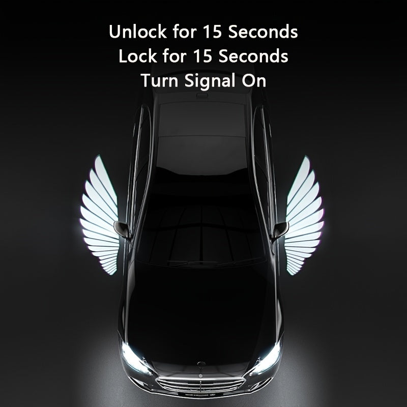 2pcs Car Led Puddle Door Lights, Universal Car Projection Lights, Angel Wings LED Side Mirror Puddle Lights For Car