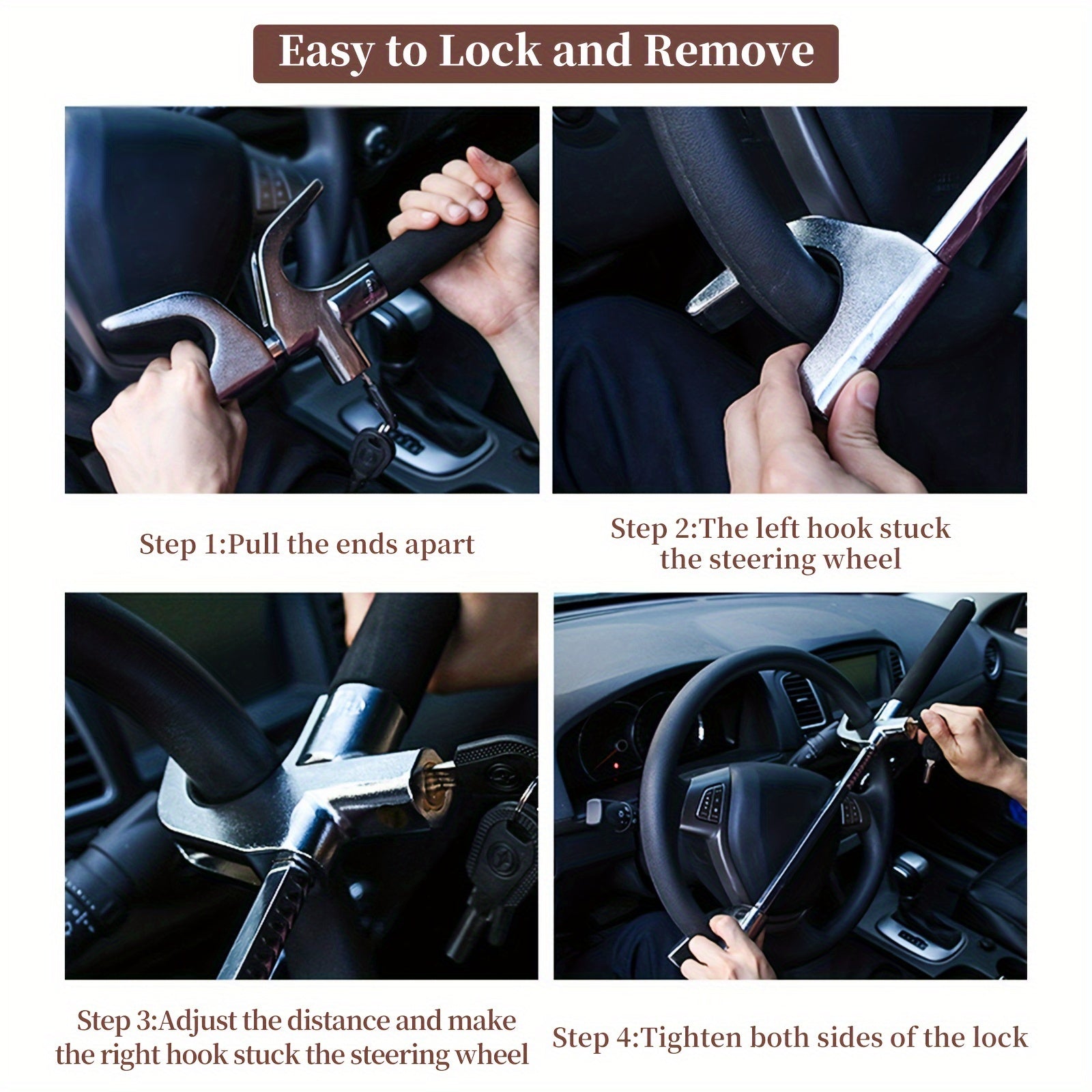 The Club Steering Wheel Lock - Universal Car Anti-Theft Device - Adjustable for Most Vehicles - For Car Owners - Deter Theft & Protect Your Vehicle - Ideal Gift for Car Enthusiasts