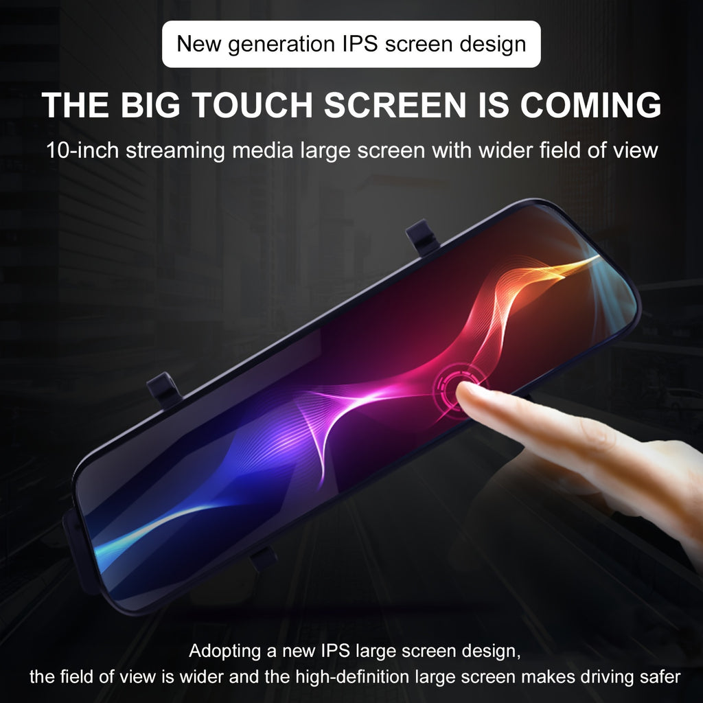 10" 4K Mirror Dash Cam Backup Camera, Full HD Smart Rearview Mirror For Cars & Trucks, Front And Rear View Dual Cameras, Night Vision, Parking Assistance, Included 32GB Card