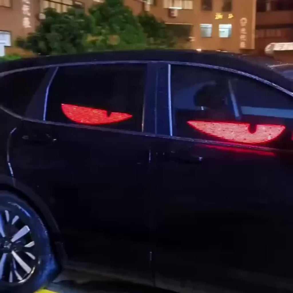 2pcs Multilingual Car LED Matrix Pixel Panel Scrolling Advertising 5V USB Remote Control Car Truck Devil's Eye Signs Light