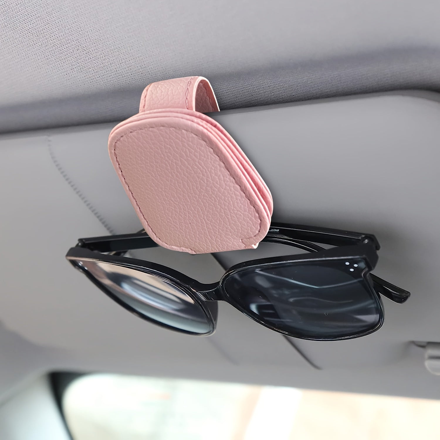 Car Visor Fashion Glasses Holders - Magnetic PU Leather Fashion Glasses Holder and Ticket Card Clip - Car Visor Accessories