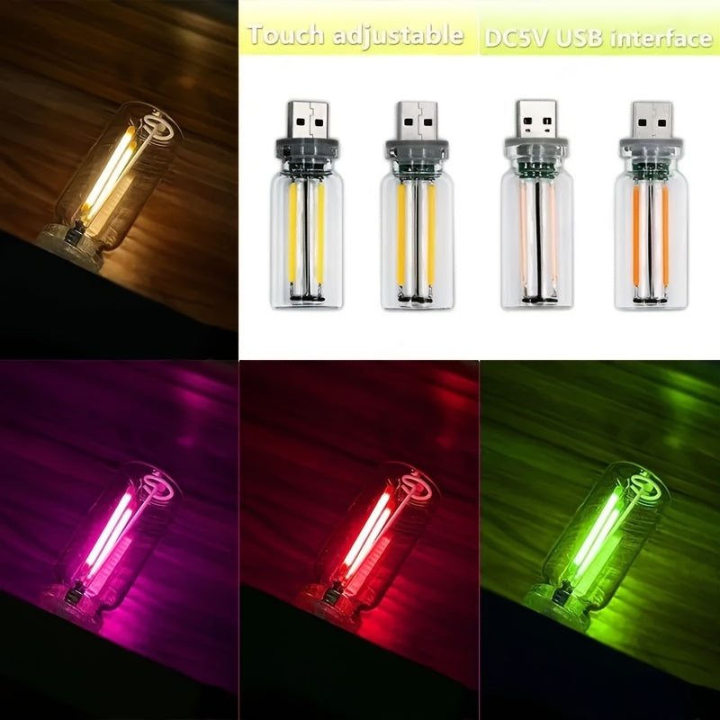 MUSCLECOW USB Car LED Ambient Light with Touch Control - Adjustable Brightness, No Wiring Required, Interior Mood Lighting, Night Light Decor, 5V Plug-and-Play, Fit for All Vehicles