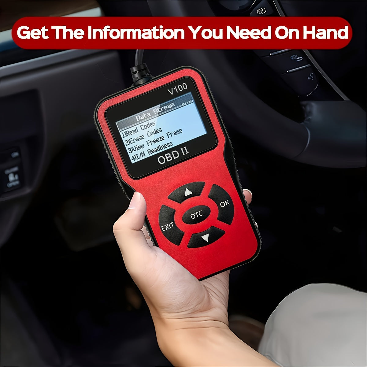 Car OBD2 Diagnostic Scanner Code Reader Engine Fault Code Reader Scanner Can Diagnose Scan Tool For All OBD II Protocol Cars Since 1996, Read Code Erase Code Battery Test Data Stream