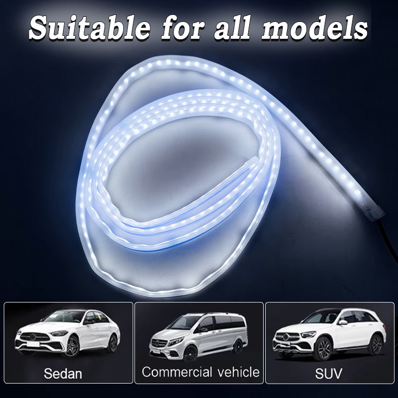 70 Inches, Car Hood/tailgate Installation Light Bar with Dynamic Scanning Welcome Mode Effect, 12V Hard-wired Installation Car LED White Light Bar with Turn Signal Effect, Suitable for Cars, SUVs, Etc. (white Light)