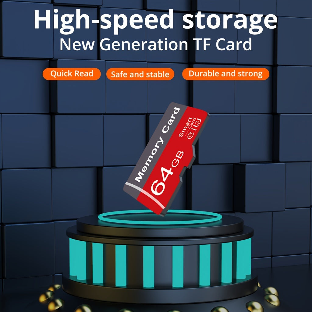 1pc Memory Card 64GB 32GB 16GB With Adapter, High Speed Flash TF Card 8GB 4GB 2GB 1GB, A1 C10 Memory TF Card For Tablet/Camera/Mobile Phone/Laptop/PC/Car Audio/Game Console/Audio -Store Your Files Securely!