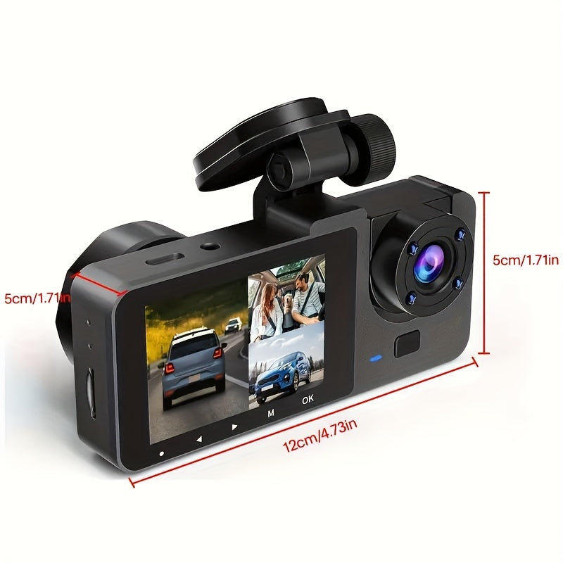 Dash Cam For Cars, 4K UHD Dash Camera for Cars Front And Inside And Behind, Car Camera With IR Night Vision, Loop Recording, Wide Angle Car DVR Camera With 3.16 Inch IPS Screen, Dual Lens Car Dashboard Video Cam