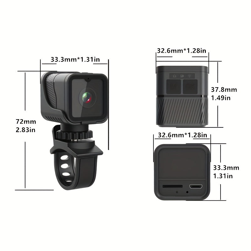 1080P HD Portable Camera with Hotspot Wifi, Motorcycle & Bicycle Dash Cam, Self-Adhesive Mount, Rechargeable Battery, App Control, Compact Design for Outdoor Sports & Cycling, Cycling Accessories, Sleek Gadget, Durable Constr