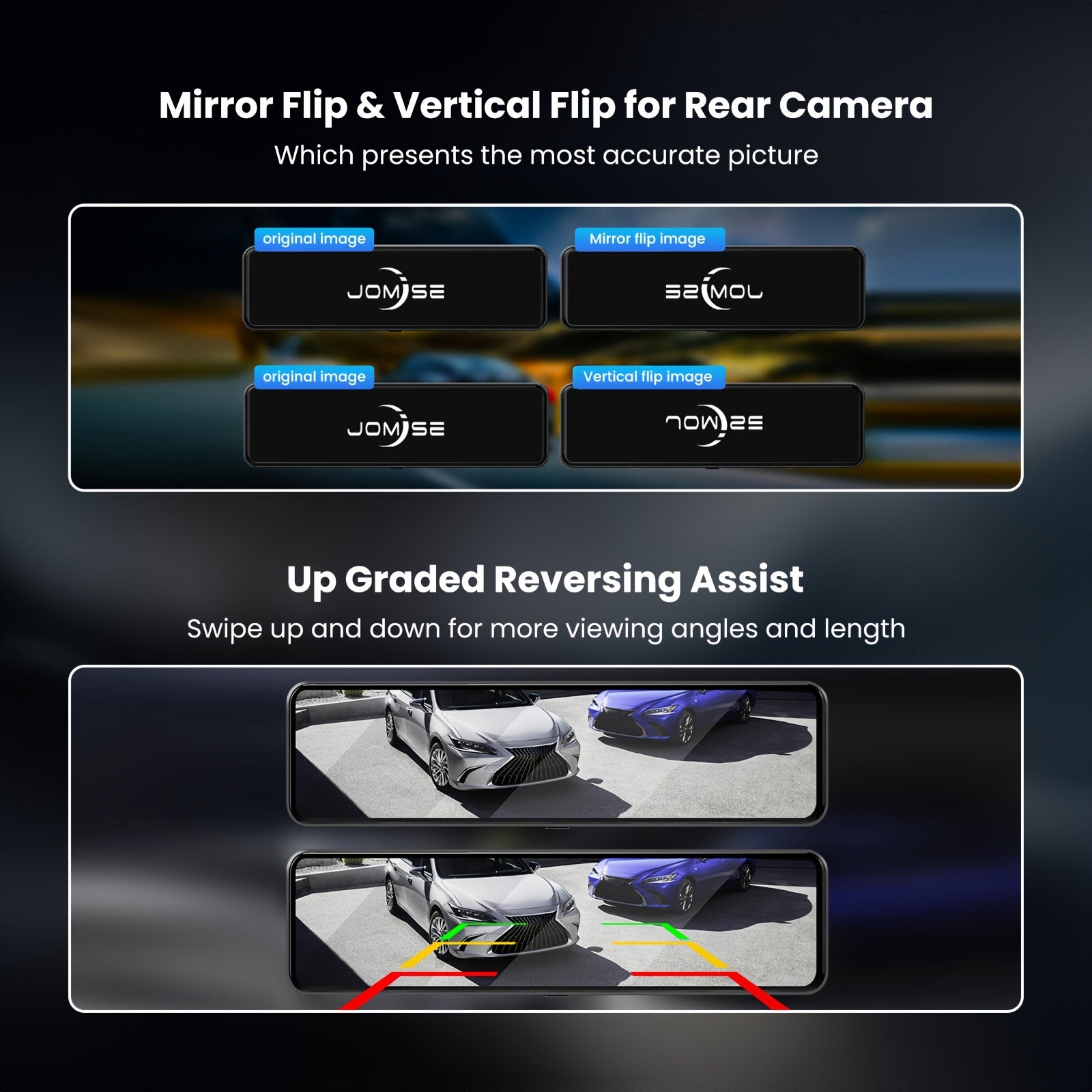 4K Mirror Dash Cam Front And Rear, Rearview Mirror Camera For Cars & Trucks With 11" IPS Touch Screen, Backup Camera With Type-C, Starvis Sensor