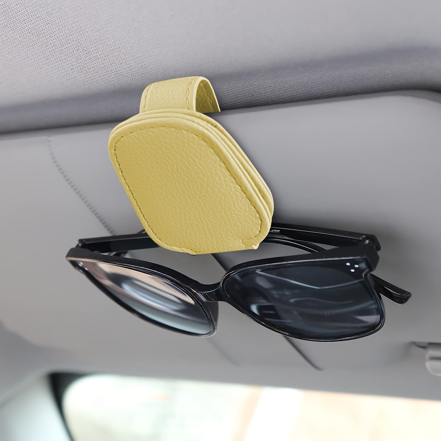 Car Visor Fashion Glasses Holders - Magnetic PU Leather Fashion Glasses Holder and Ticket Card Clip - Car Visor Accessories