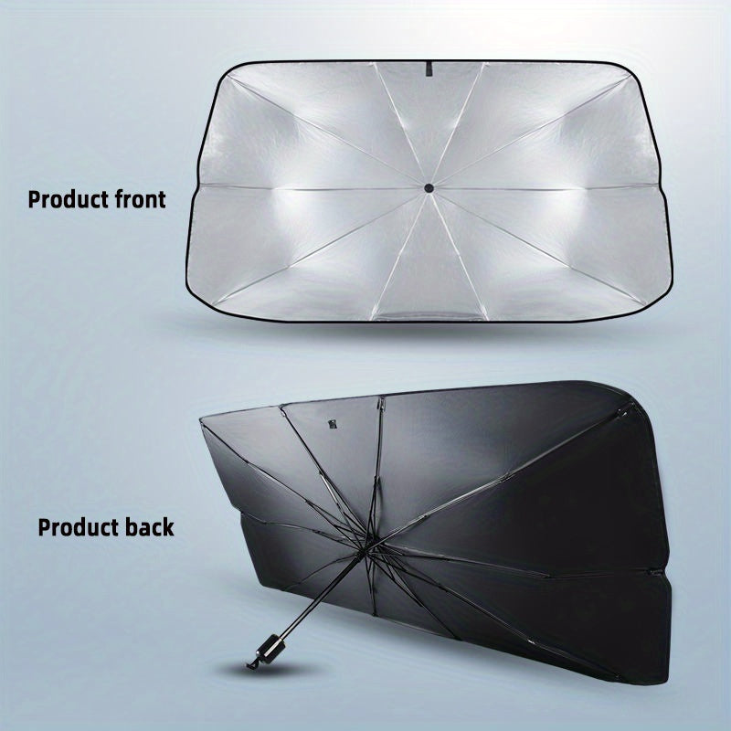 Automobile Windshield Sunshade-Foldable Automobile Umbrella Sunshade, Anti-Ultraviolet Car Front Window (Heat Protection) Windshield Cover Card