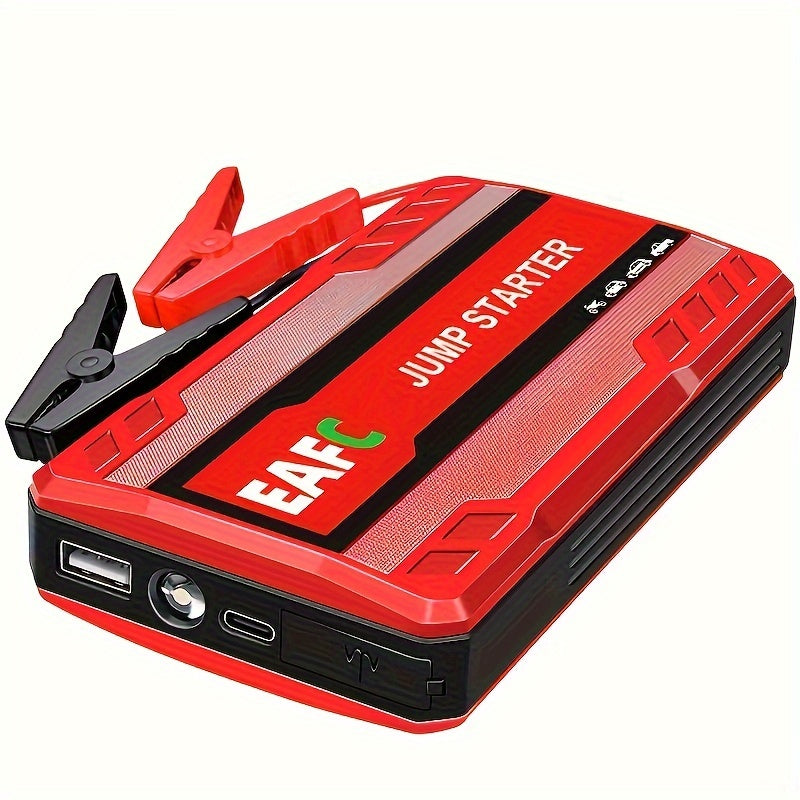 Portable Car Jump Starter Power Bank - 12V Auto Starting Device with LED Light, Supports 12V Gasoline Cars Up to 3.0L, Emergency Booster for Safe and Reliable Jump Starting