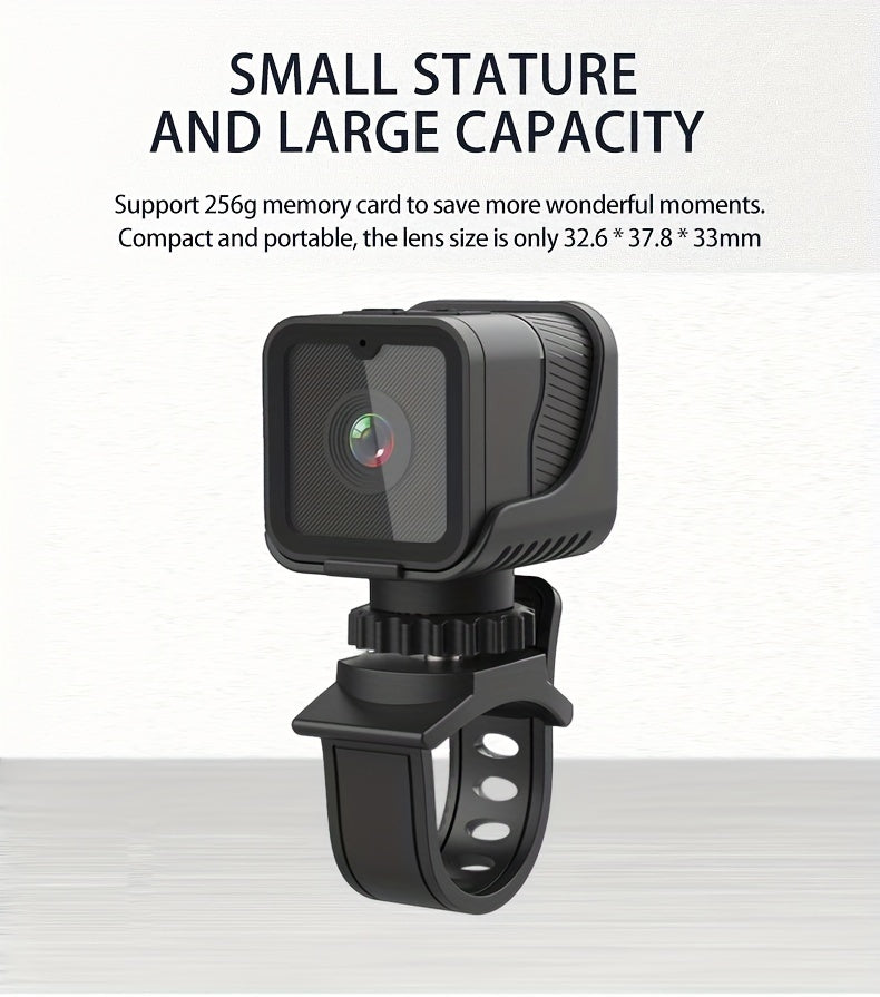 1080P HD Portable Camera with Hotspot Wifi, Motorcycle & Bicycle Dash Cam, Self-Adhesive Mount, Rechargeable Battery, App Control, Compact Design for Outdoor Sports & Cycling, Cycling Accessories, Sleek Gadget, Durable Constr