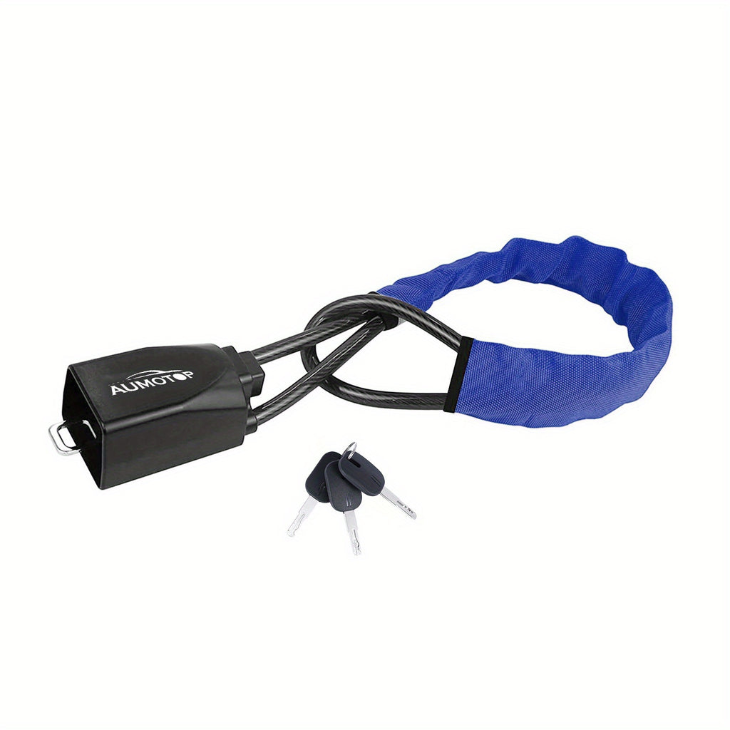 Steering Wheel Lock Universal Seat Belt Lock Anti-Theft Locking Device with 3 Keys for Car SUV Van Golf Cart Truck Black