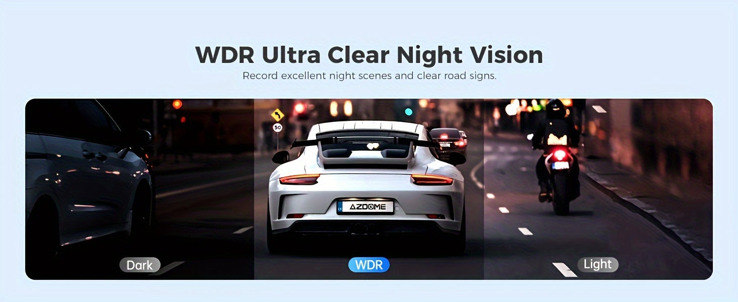 4K AZDOME PG19X  Full Touchscreen Dash Cam 12" with GPS, Split-Screen Display Rear View Mirror Camera, Front and Rear 4K+1080P Dual Car Recorder Built-in Parking Monitor, Night Vision, Loop Recording, 64GB Card, Easy to Insta