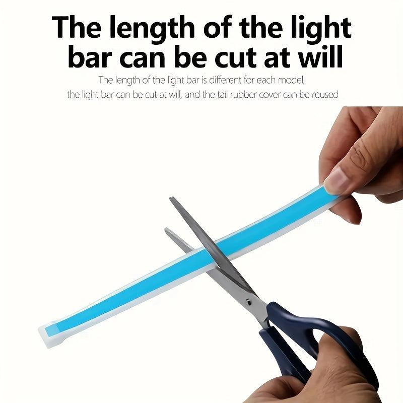 Car LED Hood Light Universal Flexible Scan Light Strip Car Decoration Atmosphere Light Ambient Atmosphere White Ice Blue