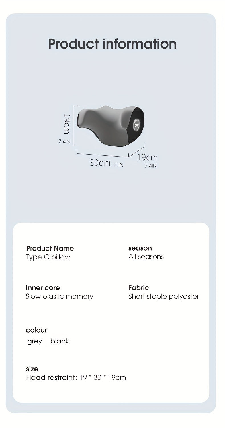 [CHEGES Car Headrest] CHEGES High-grade Memory Foam Car Headrest | Polyester Car Neck Pillow for Four Seasons General Car Automotive Supplies Accessories