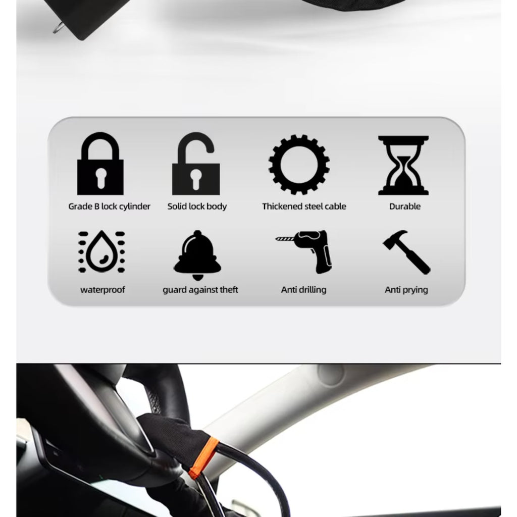 1PCS Steering Wheel Lock Car Seat Belt Lock Car Anti-theft Device Anti-theft Bar Safety Anti-theft Car Lock Suitable for Most Vehicles